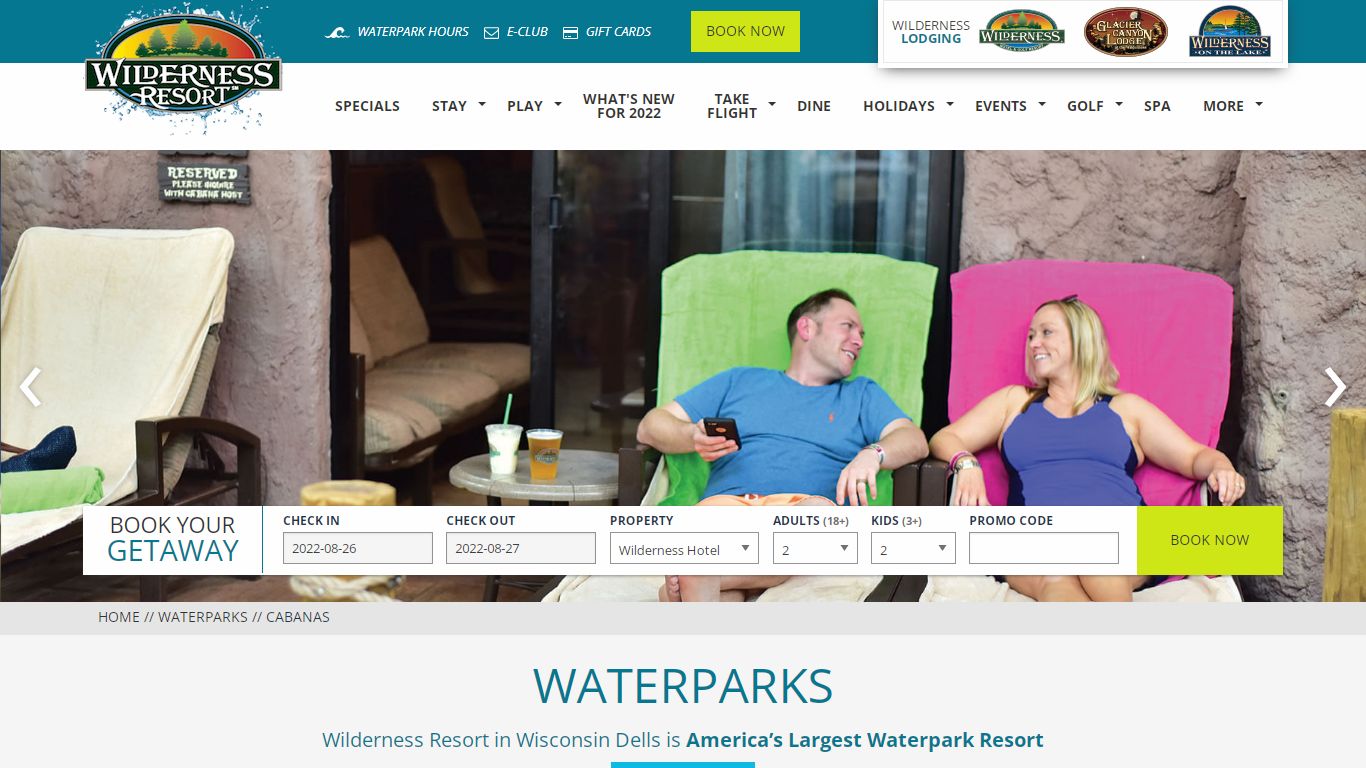 Cabanas Waterparks - Wilderness Resort