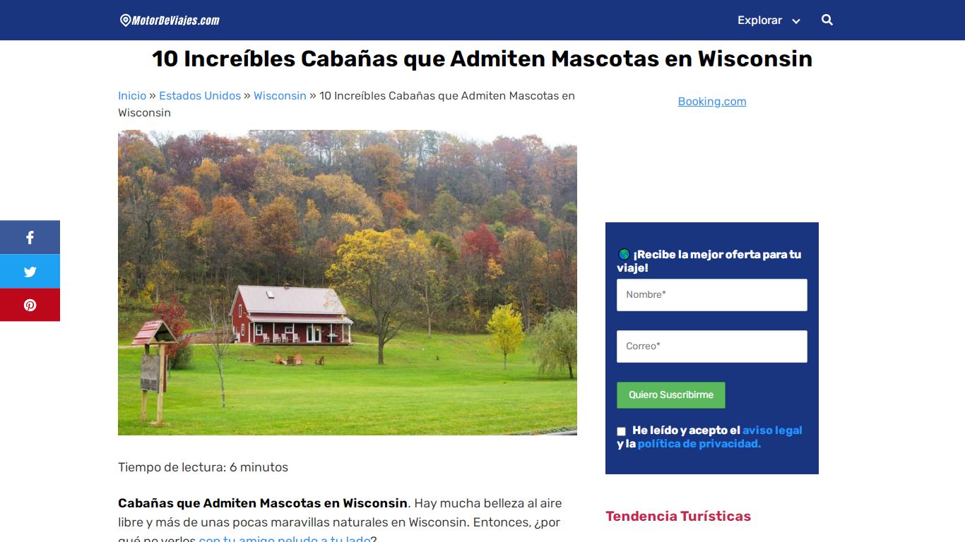 10 Increíbles Cabañas que Admiten Mascotas en Wisconsin